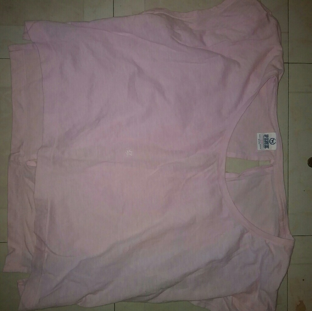 Victoria Secret, light pink open back crop top